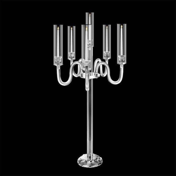 Valentine's Day Acrylic centerpiece, 37.4-inch high 6-arm conical LED candle holder for acrylic candles, wedding centerpiece decor 26W0114