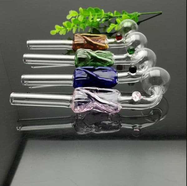 Glass Pipes Smoking Hand-blown Beautifully Handcrafted Smoking Pipe Hot selling mid color beauty long glass curved pot