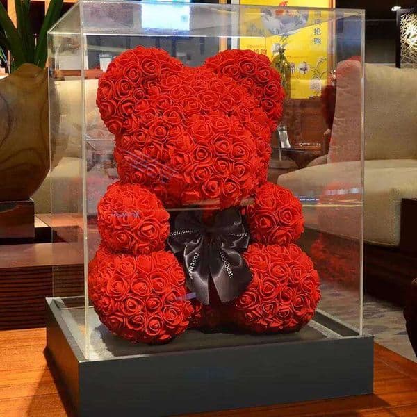 1pc Rose Artificial Foam Flowers Bear Romantic Creative Gifts for Valentines Day Anniversary Wedding Birthday with Box W260114 thumbnail 2