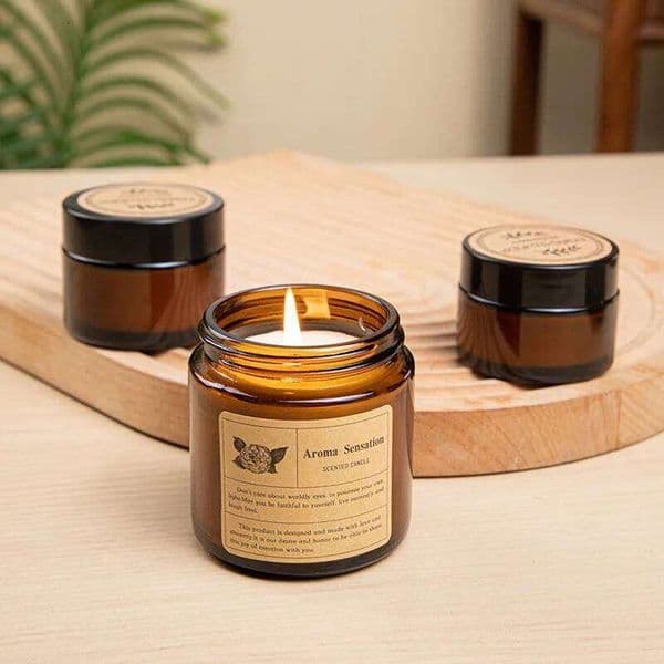 Valentine's Brown Cup Aromatherapy Smokeless Scented Wax Candle For Home Decor Birthday Valentines Day Christmas Gift Glass Jar W260304