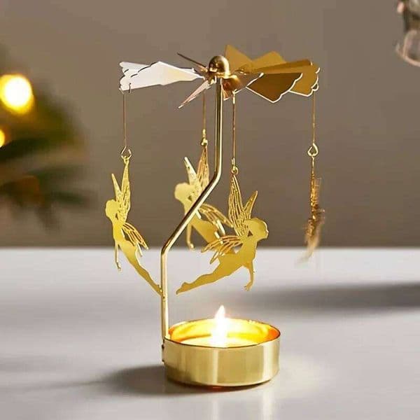 Valentine's Day 1pc Metal Hot Christmas Rotating Dinner Wedding Party Candle Holder Decoration Gift 26W0114