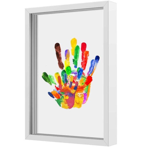 Valentine's Day Family Clear DIY Handmade Wooden Frame Newborn Keepsake Baby Handprint and Footprint Kit for Parents 26H0114