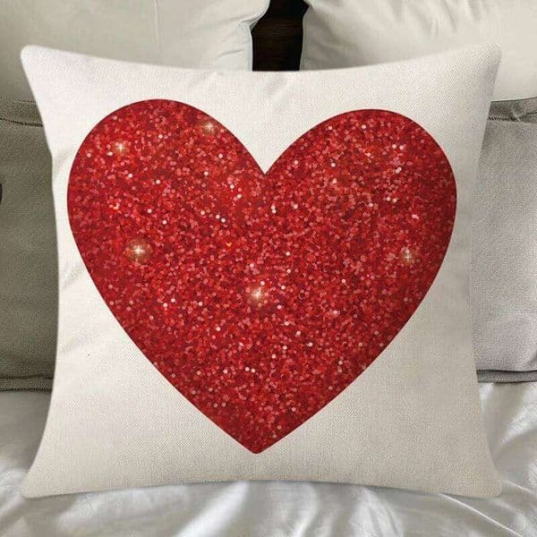 Valentine's Day Valentine Day Throw Pillow Cover Decorative Heart Pattern Print Pillowcase for Sofa Couch Bedroom 26H0113