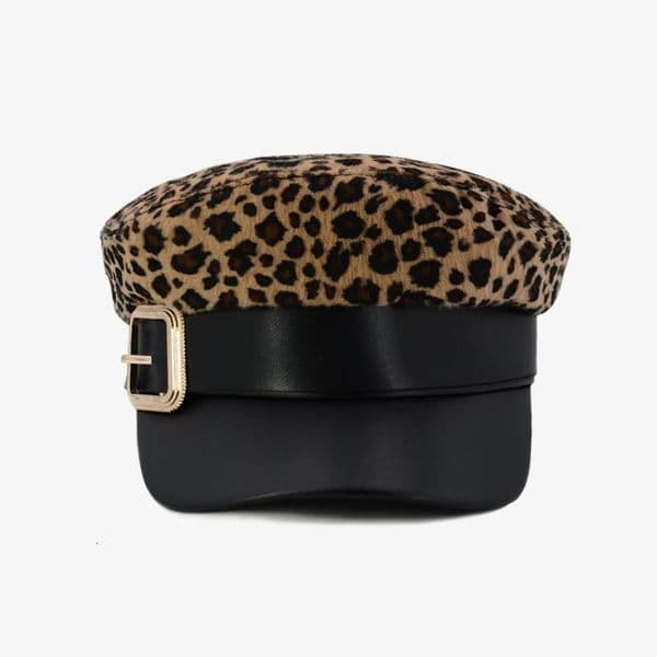 COKK Beret Caps Ladies Fashion Leopard Print Beret Hats For Women Flat Caps Female Military Cap Gold Color Buckle Boina Feminina 260113