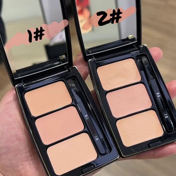 Brand 3-Color Concealer Palette - Buildable Coverage Creamy Blendable Formula Conceals Dark Circles Blemishes Redness for Flawless Skin BBBL