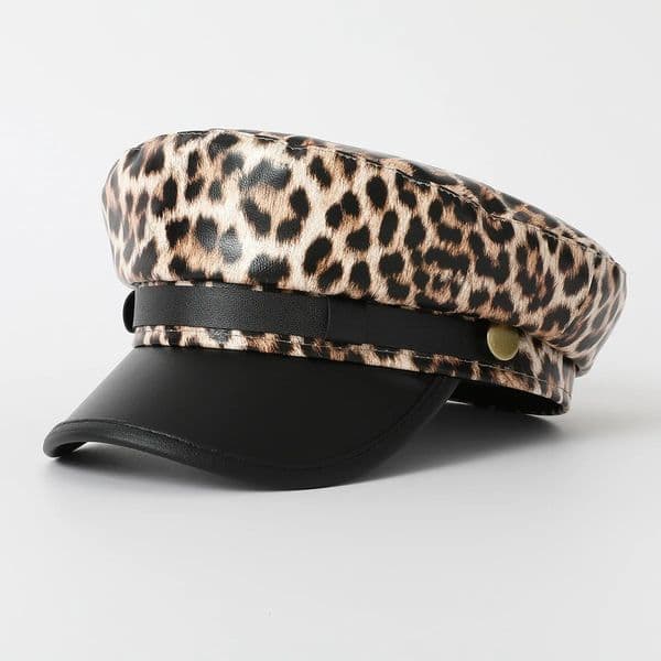 Vintage leopard print Berets for Women Fashion y2k Flat Army Cap Salior Hat 260113