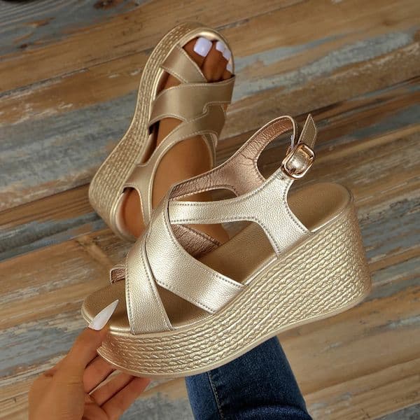Women Wedge Sandals Summer Fashion Platform Buckle Shoes for Women Casual Comfortable Walking Sandals Sandalias De Mujer 260109