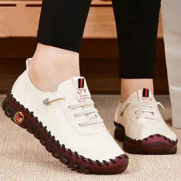 Sneakers for Women Leather Casual Vulcanized Female Shoe Soft Comfortable Flat Loafers Shoes Slip on Shoes Zapatillas De Mujer 260106BJ