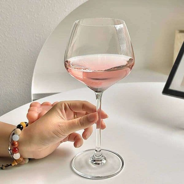Valentine's Day European Style Burgundy Wine Set Large Bowl Crystal Glass Stemware for Home Dining Wedding Party Elegant Drinkware 26H0114