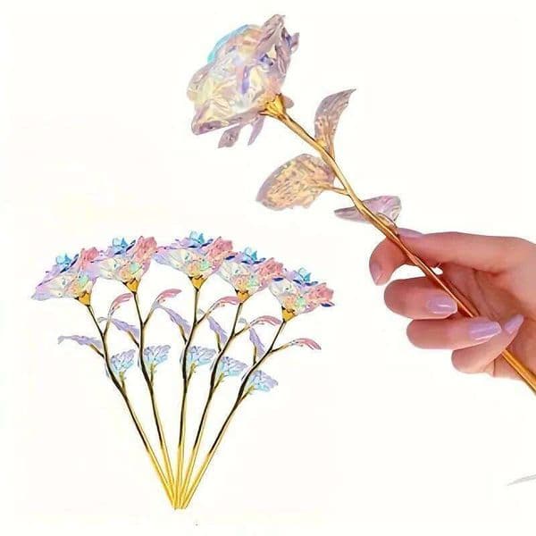 Valentine's Day 10/20Pcs White 24K Rose Artificial Flowers, the Best Gift for Mother's Thanksgiving, Valentine's Day, and Girls' Bir 26Y0114