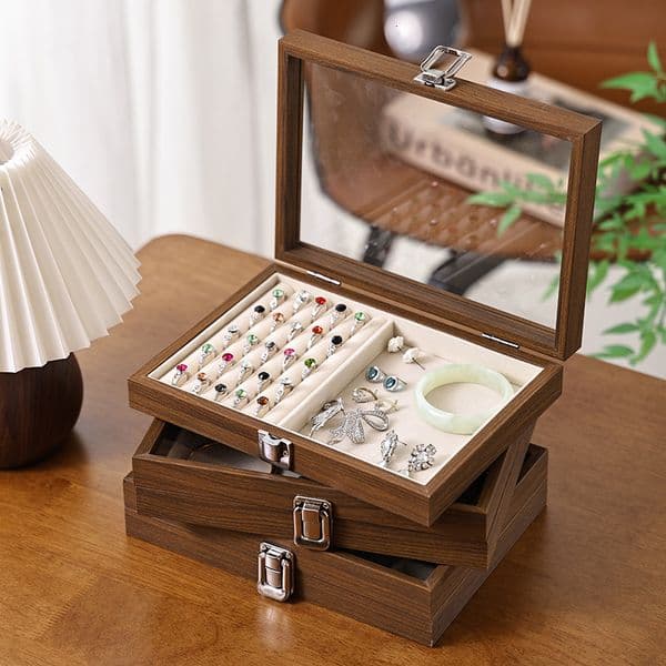 New High-End Necklace Ring Earring Display Jewelry Case Bracelet Storage Box