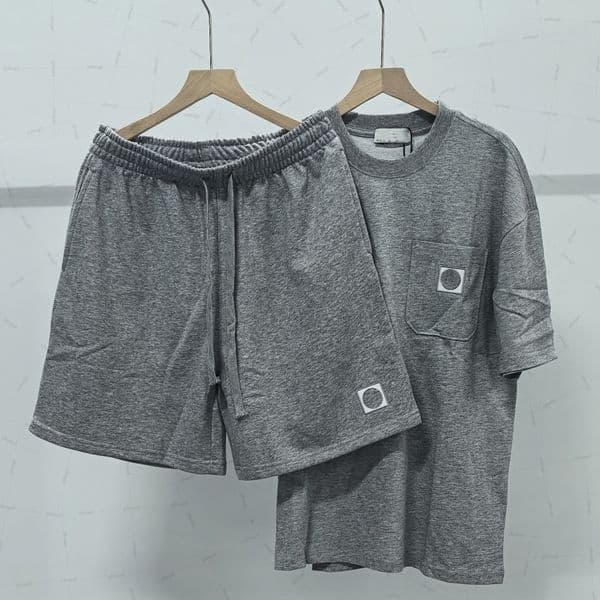 Mens tracksuits islanda short sleeve set tracksuits mens womens summer spliced badge Wicking Athleisure Set