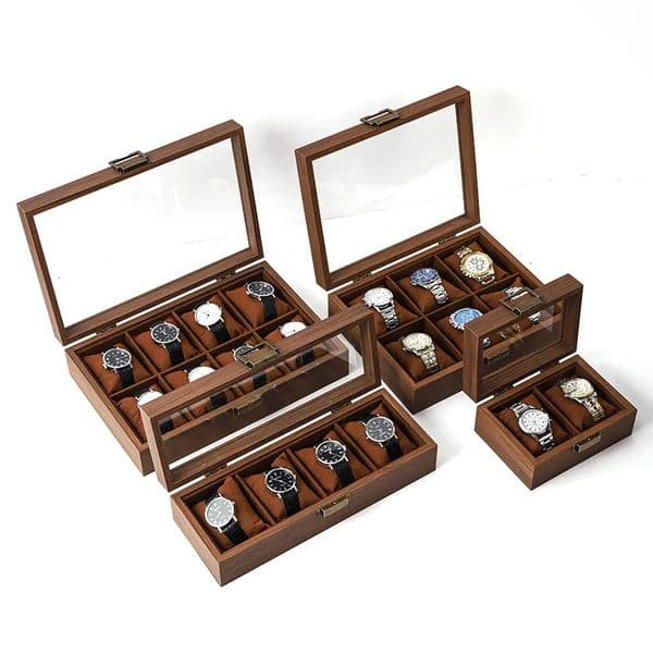 WELLZONE 2468 Slots Style Black Walnut Soft Pillow Watch Storage Box Retro HighQuality Birthday Gift 260113BJ