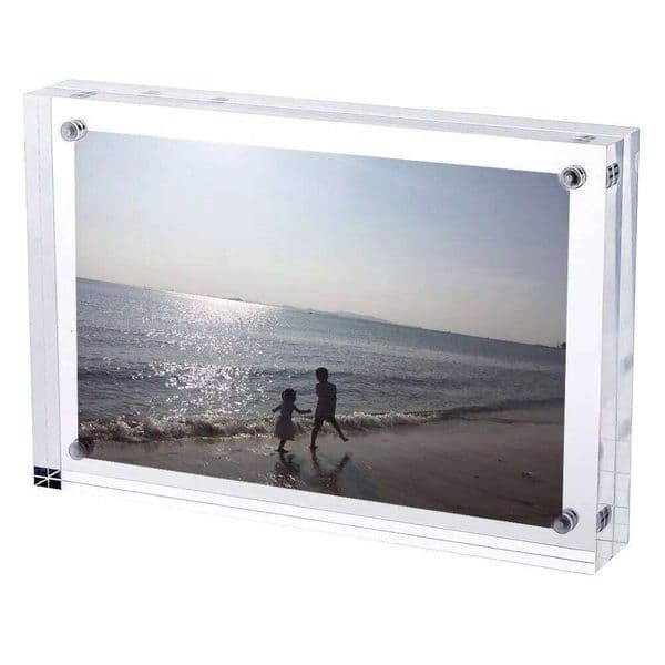 Valentine's Day Free Standing Double Sided Display, Clear Acrylic Perspex Magnet Photo Block Frames, PF003 26H0114