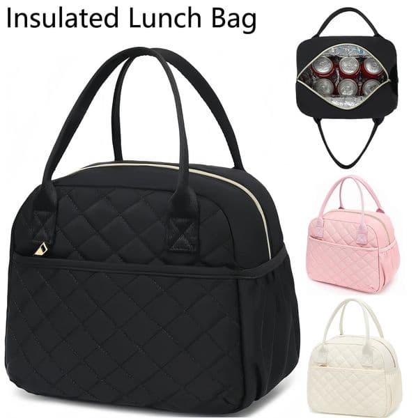 Insulated cooled insulated leak proof quilted reusable lunch tote bag suitable for work travel picnicszwq 260114
