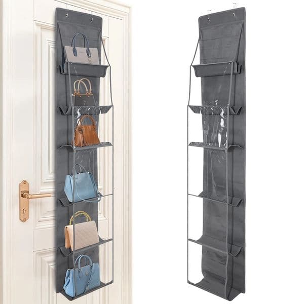 For Wardrobe Closet Transparent Storage Bag Hanging Handbag Organizer BagStorage Door Wall Clear Sundry ShoeBag with Hanger Pouc 260113