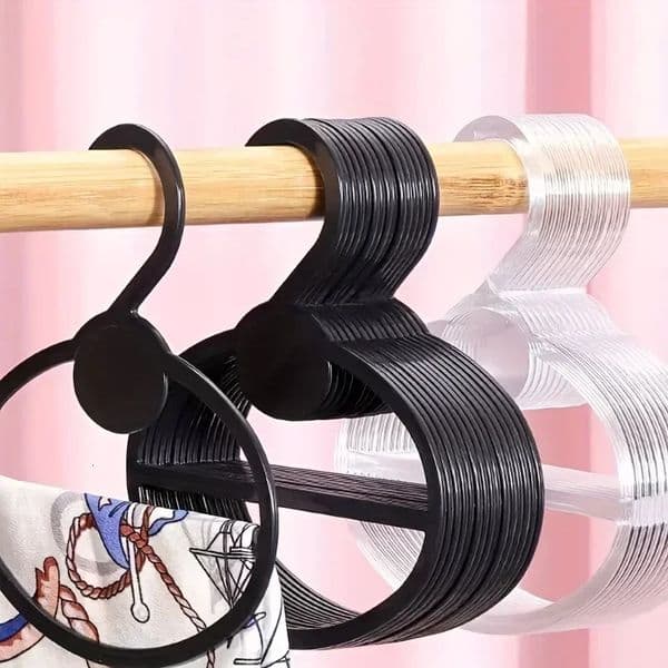 1020ps Oval Scarf Shawl Tie Holder Circle Shape Coat Hanger Multifunctional Clothes Display Slots Organizer Space Saving 260113