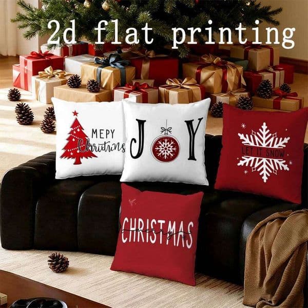 Valentine's Day Home Decor Christmas-themed Joyful Snowflake Covers Pattern Cushion Suitable for Sofa Bedroom Car Pillow Cover 26H0113 Pillow Case