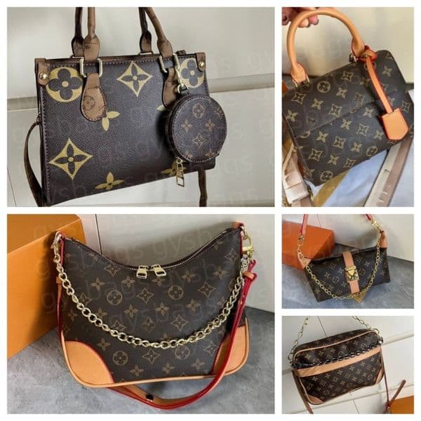 Fashion women's one shoulder crossbody chain bag designer with floral letters makeup bags commuting shopping bags