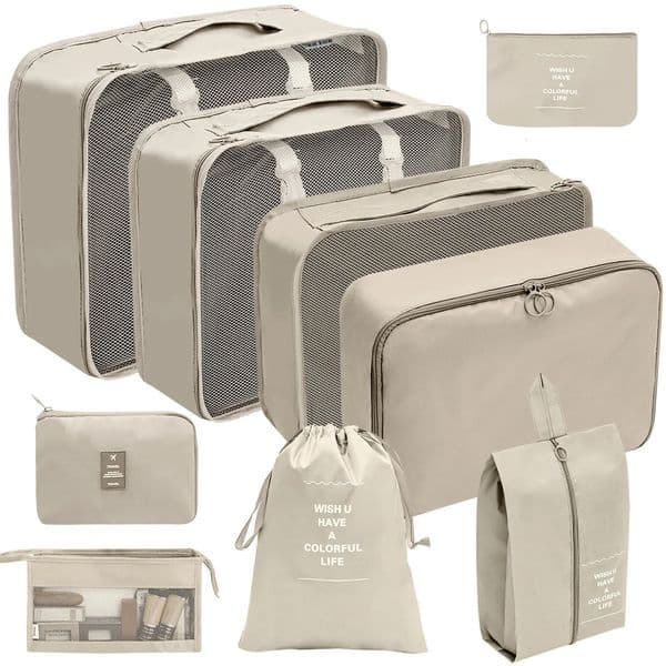 89PCS Set Packing Cubes For Travel Waterproof Clothes Underwear Shoes Toiletries Organizer Tidy Pouch Storage Bag 260113
