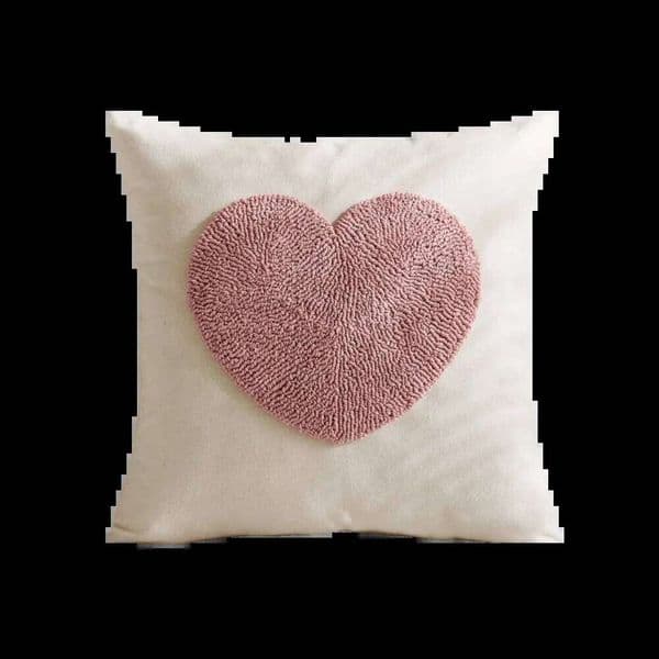 Valentine's Day Romantic Valentine Heart Pattern Pillowcase Velvet Embroidery Throw Cover Minimalist Hidden Zipper Pillow Towel 26H0113
