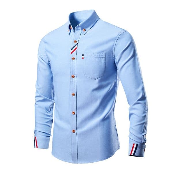 Luxury Brand Designer Clothes Trade Mens Oxford Long Sleeve Shirt Korean Style Slim Fit Youth Trendy Multi-Color Shirt