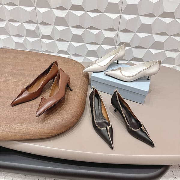 Designer New Women Pointed Toe Leather High Heels Classic Retro Slingback Sandals Comfortable Stiletto Sandals 1029