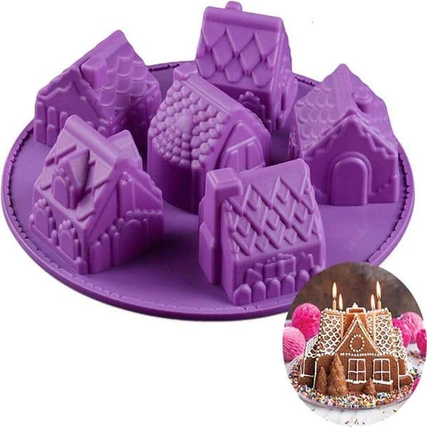 Valentine's Day 3D Moldes Repostera Christmas Molds Moules Silicone Molde De Silicona Moule Gingerbread House Mold 26Y0115