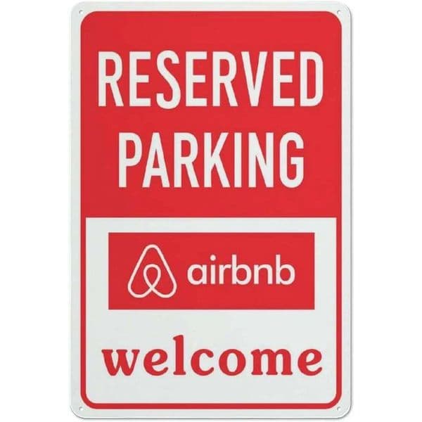 Reserved Parking Airbnb Welcome 12X8 Metal Signs Aluminum Sign Pre-Drilled Holes For Easy Mounting Indoor Or Outdoor Use 26W0115