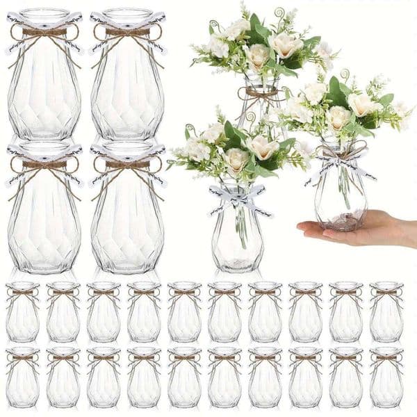 Valentine's Day High quality diamond style plastic transparent vase, suitable for wedding, home, table decoration, 26Y0112 26Y0115