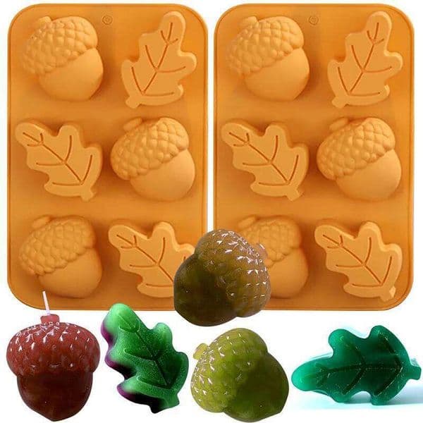 Valentine's Day Fall Molds Silicone Moulds for Candle Making Thanksgiving Soap Cake Chocolate Baking Pan Autumn Ice Cube 26Y0115