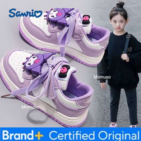 Sanrio Kuromi Children's Casual Girls Cute Cartoon Comfortable Board Breathable Non Slip Running Shoes Sneakers H2601151
