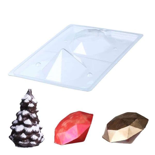 Valentine's Day Christmas Tree,Diamonds Shape Clear Plastic Easy Release DIY Xmas Chocolate Shaping Mold 26Y0115