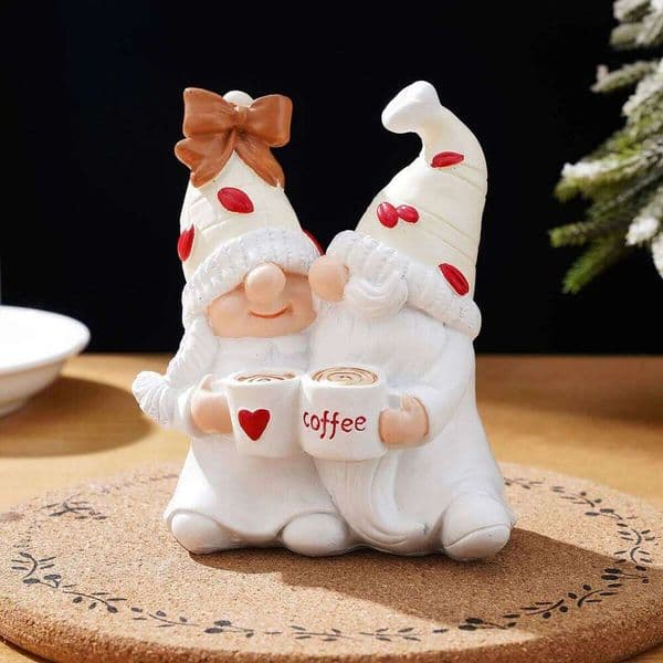 Valentine's Day 1PC, a simple and cute coffee sprite-shaped ornament, made of Valentine's day decorative resin, suitable for party d 26Y0115