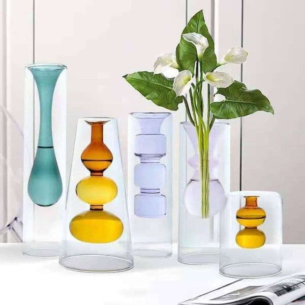 Valentine's Day Creative Flower Vases Decorative Glass Bottles Hydroponic Planter for Wedding Centerpieces Living Home Office Table 26Y0115