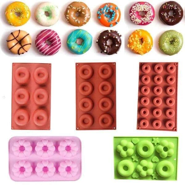 Valentine's Day Silicone Donut Maker 3D DIY Baking Pastry Cookie Chocolate Round Molds Muffin Cake Mould Dessert Handmade Kitchen Co 26Y0115