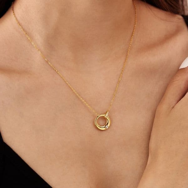 Jewelry Necklaces Women's Minimalist Double Circle Titanium Steel Necklace Stainless Steel Choker Fashion Accessory