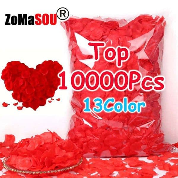 Valentine's Day 100-10000Pcs Artificial Fake Rose Petals Colorful Red White Gold Roses Petal Flowers for Romantic Wedding Party Vale 26W0115