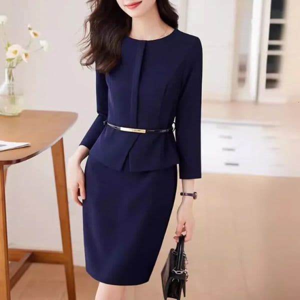 Womens Professional Dresses Suits Womens Slim Temperament Hip Dress Skirts Hosts el Office Lady Overalls with Belt 260114