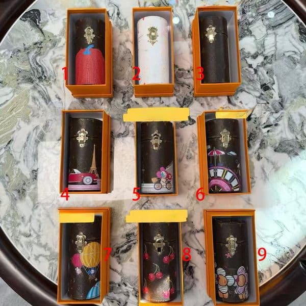 New Perfume Box Classic Designer Tight Stable Lipstick Box Leather Personal Travel Storage Packaging Boxes Unisex Hand Drawn Pattern Decoration Box