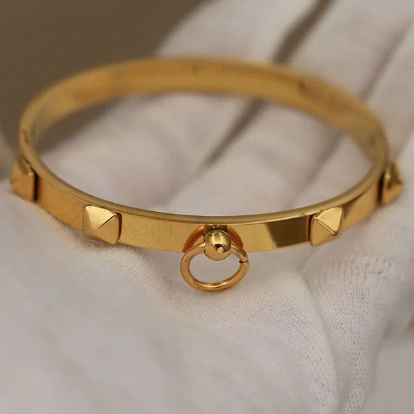316L Classic Stainless Steel Metal Geometric Bangles for Women Elegant Bangles Rust-proof Bracelets Wrist Jewelry 260109