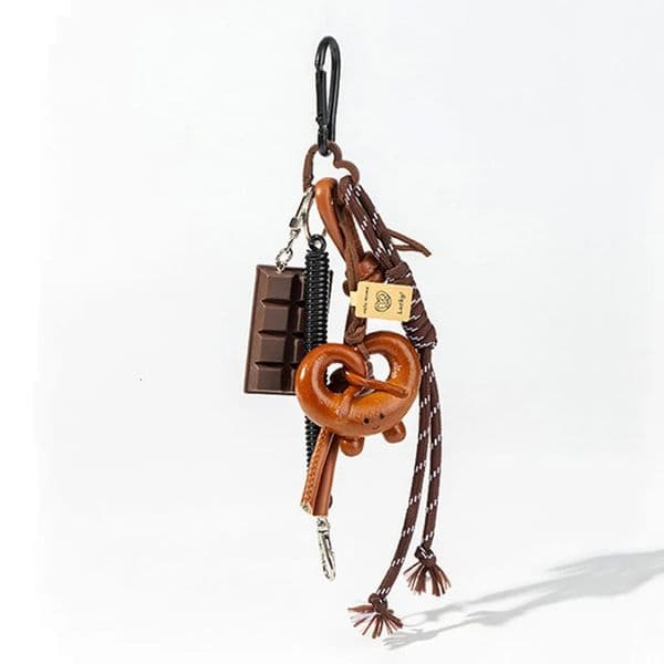 Braided Rope Bag Pendant High-grade Keychain Pendant Cute Alkaline Water Bread Ins Bag Pendant Chocolate Pendant260109BJ
