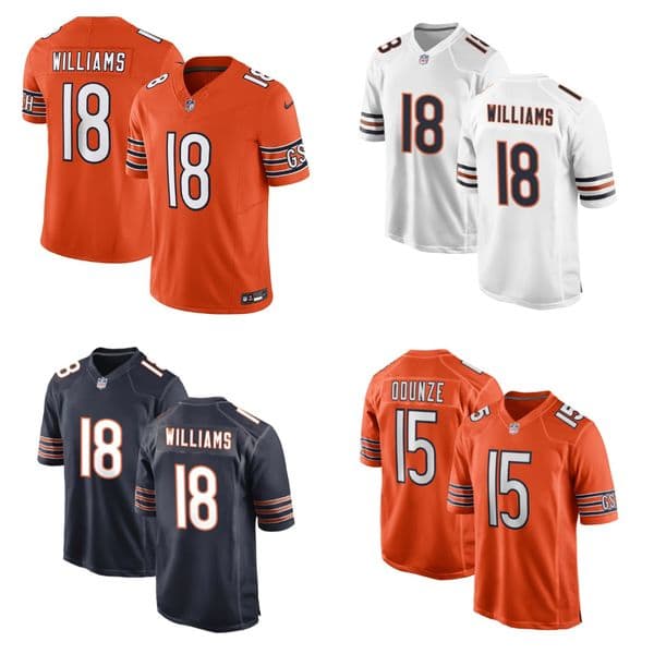 Custom Premium Football Jerseys for Rugby Gear Enthusiasts 18 Williams 15 Odunze 85 Kmet Big Size 3XL-7XL