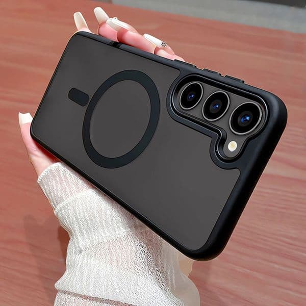 Matte Magsafe Magnetic Wireless Charge Case For Samsung Galaxy S25 Edge S24 S23 FE S22 Ultra Plus A05 A06 A15 A16 A35 A36 A55 A56 Shockproof Clear Acrylic Phone Cover