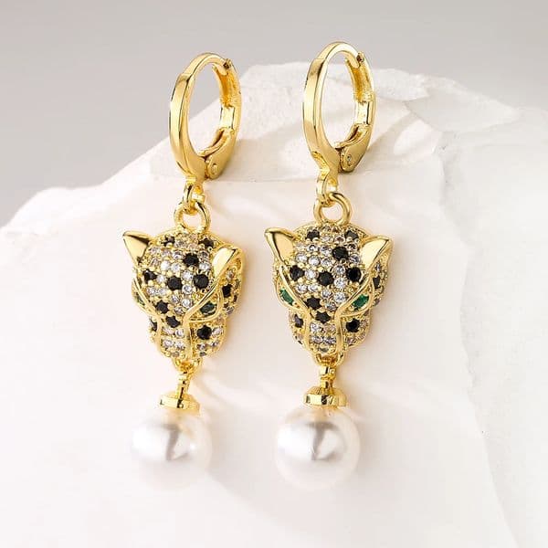 Mafisar Unique n Zircon Leopard Head Earrings For Women Fashion High Quality Copper Earring Party Jewelry Gifts 260109