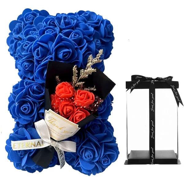 Valentines Day Gift 25cm Artificial Rose Bear With Box For Girl Friend Women Mothers Day Gift Brithday Present Wedding Party 260114