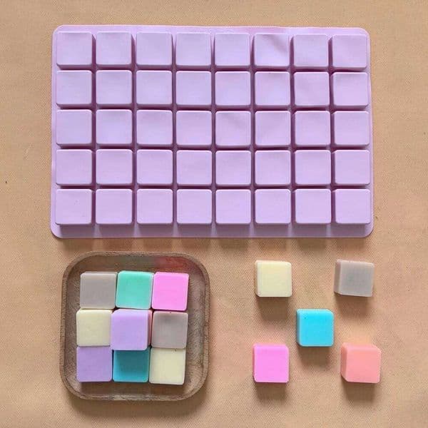 Valentine's Day 1pc 40 hole square shaped chocolate silicone mold, used for candy, chocolate, cookies, ice cubes 26Y0115