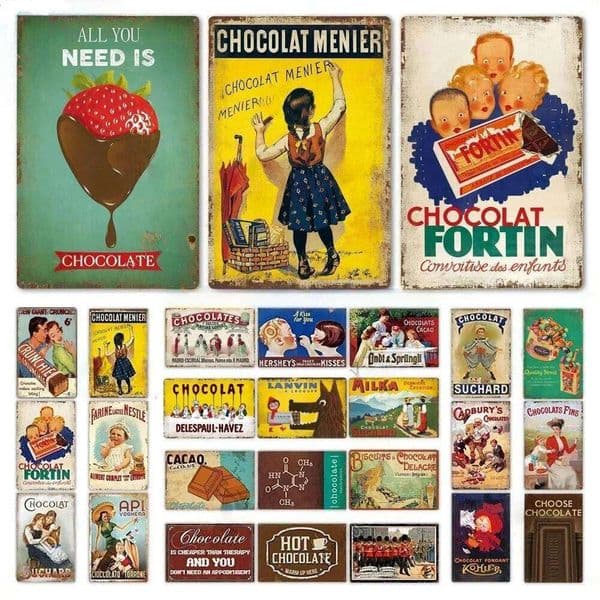 2026 Chocolate And Cologne Sweets Sign Tin Plaque Vintage Metal Signs Iron Painting For Party Perfume Area Restaurant cologne Kitchen perfume Shop Wall Decor Fr