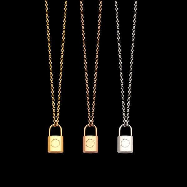 Wholesale Direct Sales V Charity Edition Couple Foreign Trade Style Titanium Steel Lock Necklace