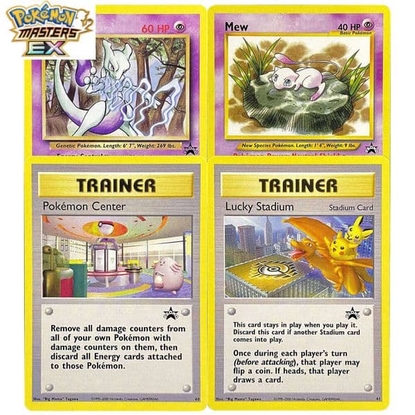 PROXY Regular PKM Card Wizards Black Star Promos POP Series Lucky Stadium Mew Mewtwo Pikachu Pokemon Center Chimecho PTCG Game L260114
